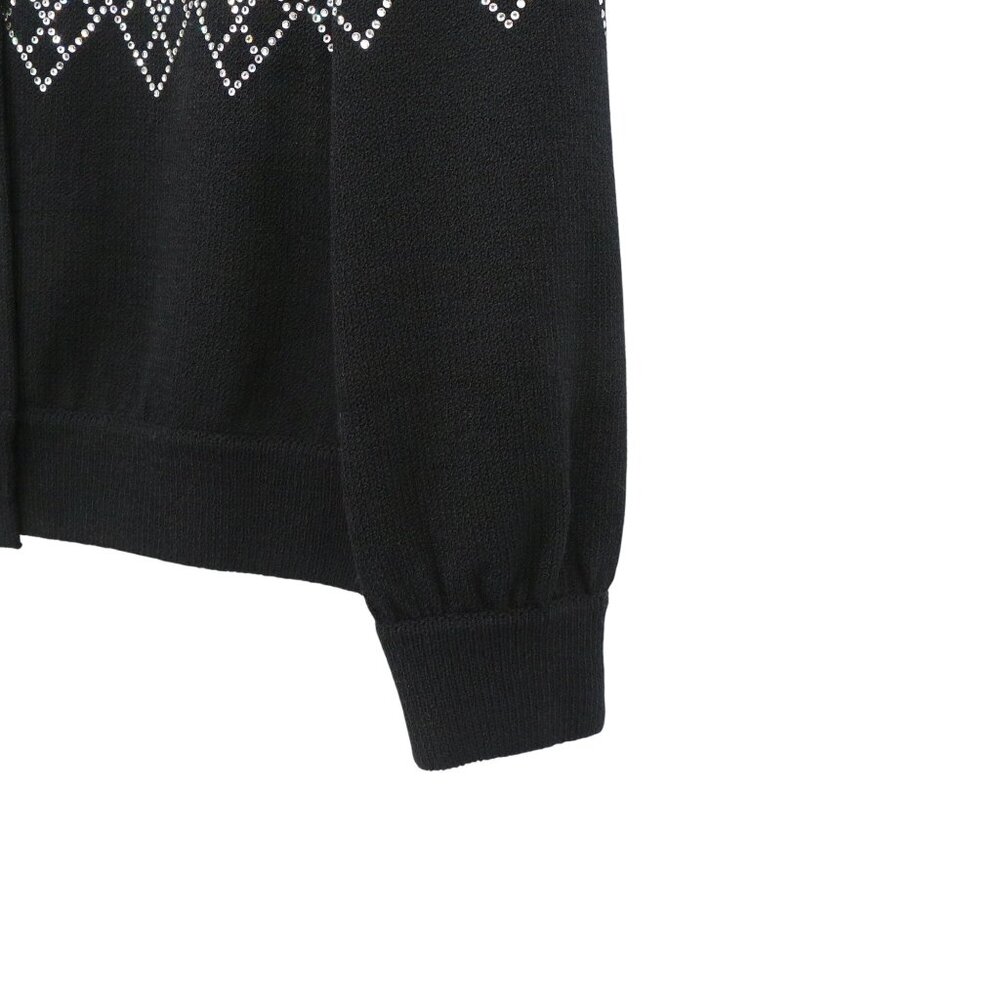 St. John Evening Black Ivory Paillette & Crystal Embellished Knit Jacket 6 - Picture 5 of 10